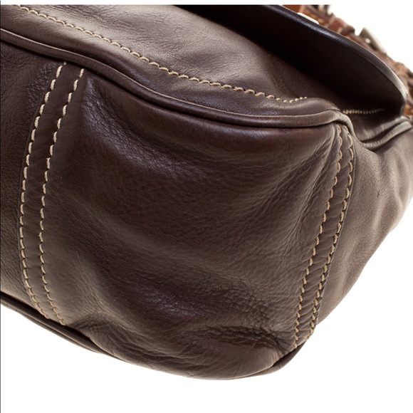 Prada Brown Leather Studded Shoulder Bag - Picture 7 of 7